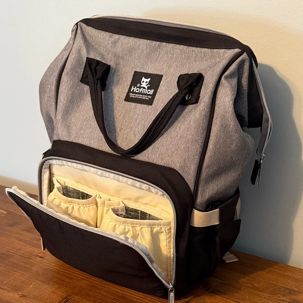 Gray and Black Men's Bag